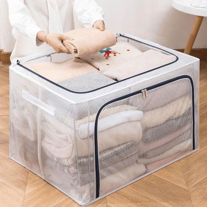 Imagem de Kit 2 Caixas Organizadoras Grande 100L Dobrável Multiuso Sortidas