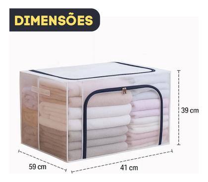 Imagem de Kit 2 Caixas Organizadoras Grande 100L Dobrável Multiuso Sortidas