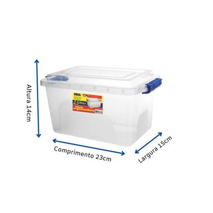 Imagem de Kit 2 Caixas Organizadoras  Multiuso Transparente  2,5L Alta