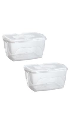 Imagem de Kit 2 Caixas Organizadoras Transparente Multiuso com Trava 20 litros.