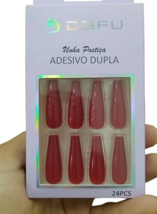 Imagem de Kit 2 caixas Unhas postiça adesivas dupla fixação Fashions