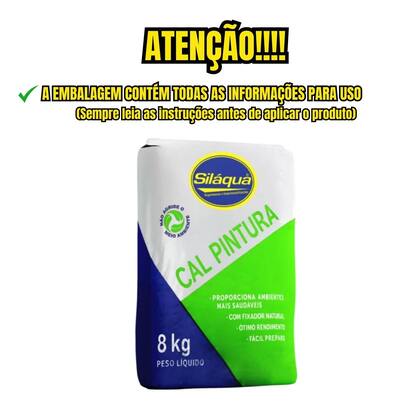 Imagem de Kit 2 Cal de Pintura e Reboco Natural Branco Silaqua 8kg