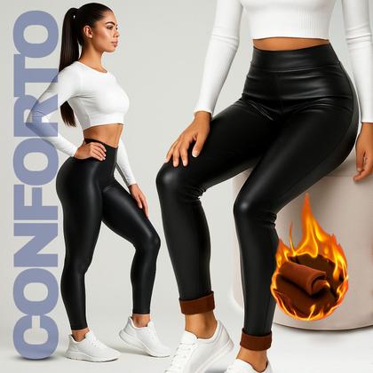 Imagem de Kit 2 Calça Legging Feminina material sintético Moda Inverno Exclusivo