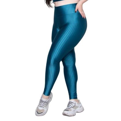 Imagem de KIT 2 Calça Legging Plus Size New Zig 3D WLS Modas Poliamida Cós Alto Academia Moda Fitness