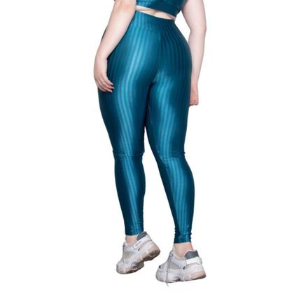 Imagem de KIT 2 Calça Legging Plus Size New Zig 3D WLS Modas Poliamida Cós Alto Academia Moda Fitness