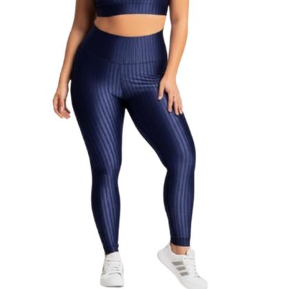 Imagem de KIT 2 Calça Legging Plus Size New Zig 3D WLS Modas Poliamida Cós Alto Academia Moda Fitness