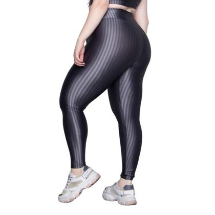 Imagem de KIT 2 Calça Legging Plus Size New Zig 3D WLS Modas Poliamida Cós Alto Academia Moda Fitness