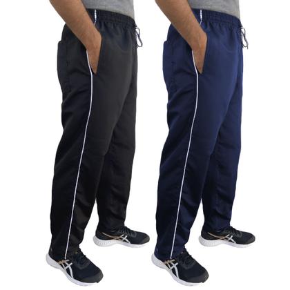 Imagem de Kit 2 Calça Masculina Tactel Grosso 3 Bolsos Academia Costura Reforçada