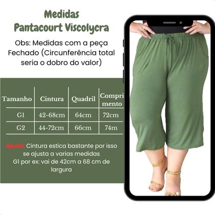Imagem de Kit 2 Calça Plus Size Pantacourt Feminina Malha Viscolycra