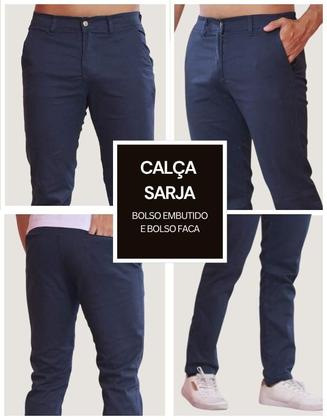 Imagem de Kit 2 Calça Sarja Masculina Calca Masculino Com Lycra Elastano