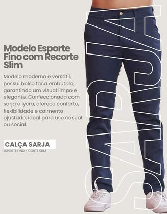 Imagem de Kit 2 Calça Sarja Masculina Calca Masculino Com Lycra Elastano