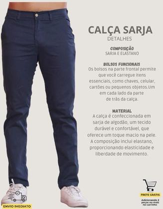 Imagem de Kit 2 Calça Sarja Masculina Calca Masculino Com Lycra Elastano