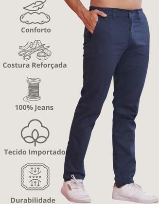 Imagem de Kit 2 Calça Sarja Masculina Calca Masculino Com Lycra Elastano