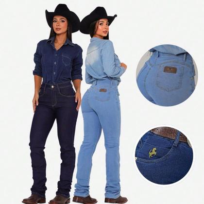 Imagem de KIT 2 Calças Country de Rodeio Feminina Cintura Alta Com Lycra