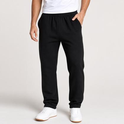 Imagem de Kit 2 Calças de Moletom Adulto Básica Unissex com 2 Bolsos frontais composição Algodão e Poliéster