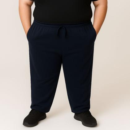 Imagem de Kit 2 Calças de moletom masculina M ao Plus Size flanelada 3 bolsos