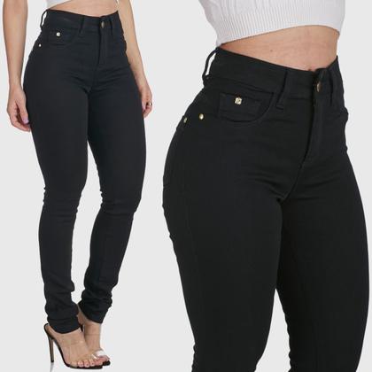 Imagem de Kit 2 Calças Feminina HNO Jeans Skinny Rasgada Preta