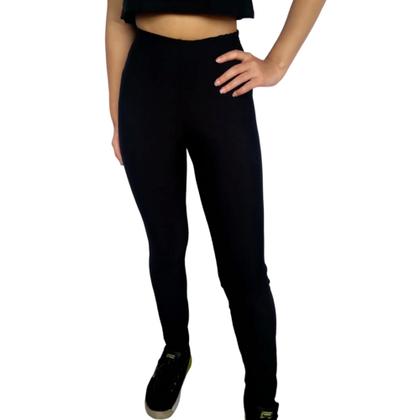 Imagem de Kit 2 Calças Femininas Legging Elástico Lisas Cores Sortidas Suplex PP ao Plus Size