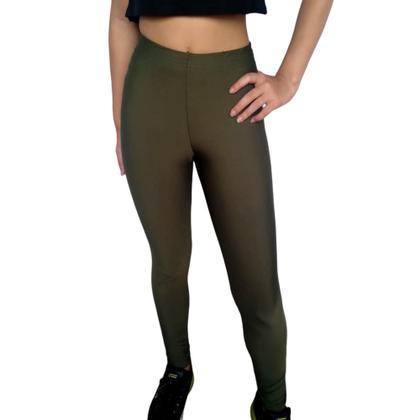 Imagem de Kit 2 Calças Femininas Legging Elástico Lisas Cores Sortidas Suplex PP ao Plus Size