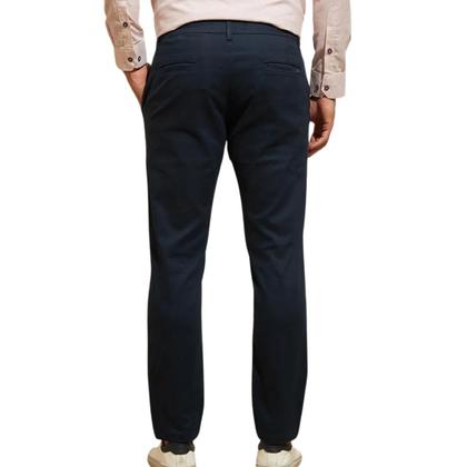 Imagem de Kit 2 Calças FMF de Sarja Chino Com Bolso Traseiro Embutido Alfaiataria Skinny Marinho