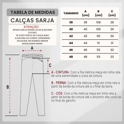 Imagem de Kit 2 Calças FMF de Sarja Chino Com Bolso Traseiro Embutido Alfaiataria Skinny Marinho