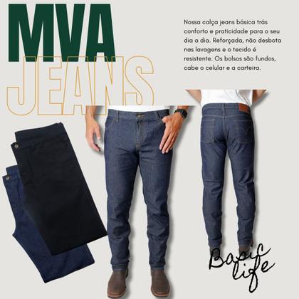 Imagem de Kit 2 Calças Jeans Masculina Reforçada Confortável Direto da Fabrica  Tradicional Barata