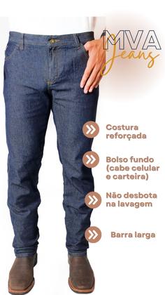 Imagem de Kit 2 Calças Jeans Masculina Reforçada Confortável Direto da Fabrica  Tradicional Barata