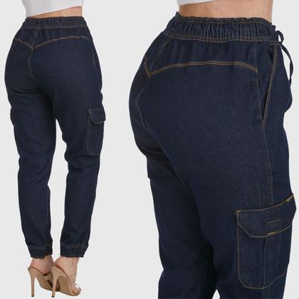 Imagem de Kit 2 Calças Jogger HNO Jeans com Bolso Lateral Azul Claro e Azul Marinho