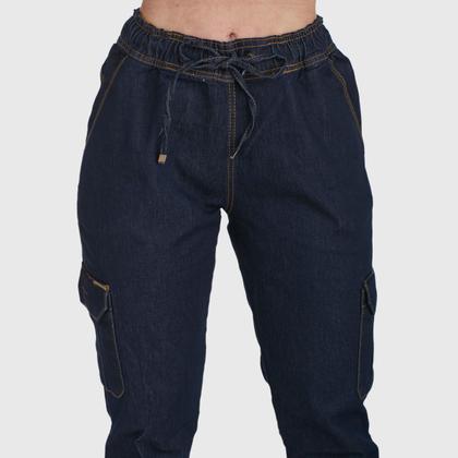 Imagem de Kit 2 Calças Jogger HNO Jeans com Bolso Lateral Azul Claro e Azul Marinho