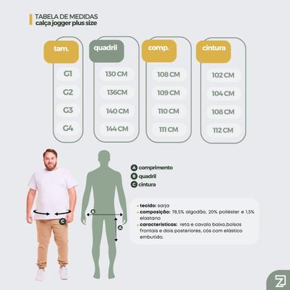 Imagem de Kit 2 Calças Jogger Plus Size Masculina