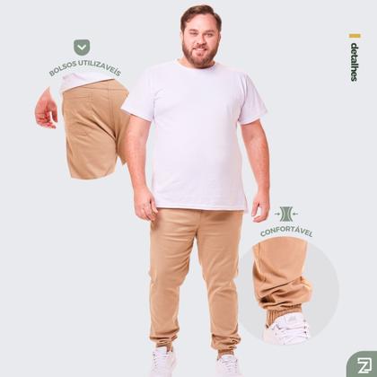 Imagem de Kit 2 Calças Jogger Plus Size Masculina