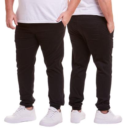 Imagem de Kit 2 Calças Jogger Plus Size Masculina