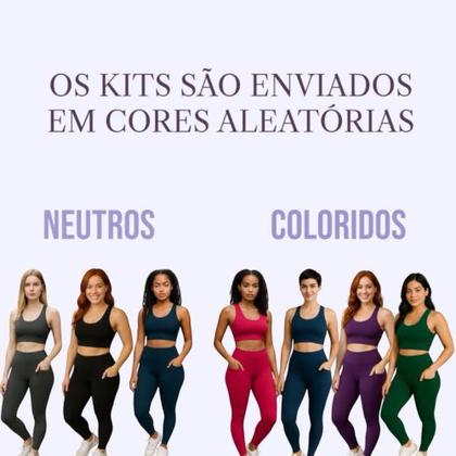 Imagem de KIT 2 CALÇAS Legging LISA com BOLSO Leg Fitness Academia Corrida Cintura Alta 1058