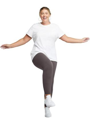 Imagem de Kit 2 Calças Legging Plus Size Reforçada Academia Fit veste do 46 ao 52