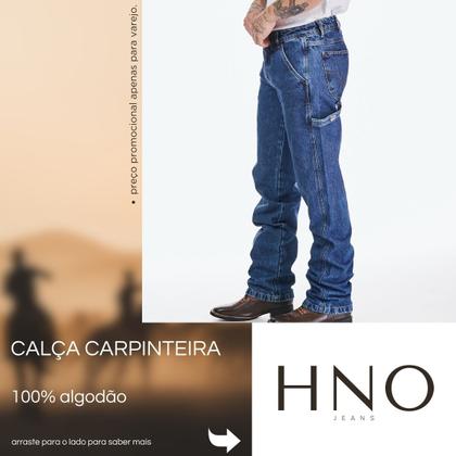 Imagem de Kit 2 Calças Masculina HNO Jeans Carpinteira Costura Dupla Azul e Azul Claro