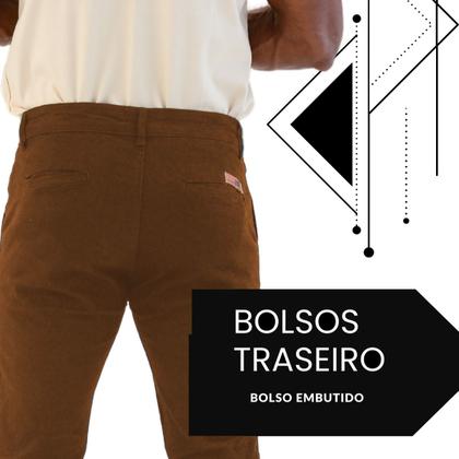 Imagem de Kit 2 Calças Masculina Sarja Elastano Bolso Faca Pro Premium
