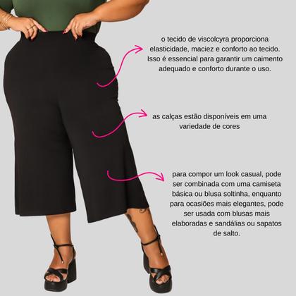 Imagem de Kit 2 Calças Pantacourt Plus Size