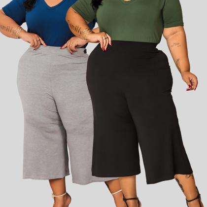 Imagem de Kit 2 Calças Pantacourt Plus Size