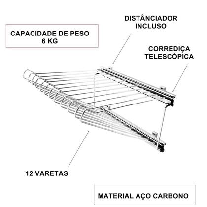 Imagem de Kit 2 Calceiro Quadro 12 Varetas 8043 Cromado Jomer