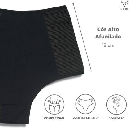Imagem de Kit 2 Calcinha Cintura Alta Modeladora Redutora Culote Viére