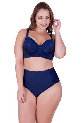 Imagem de Kit 2 calcinha e sutiã plus size conjunto plus reforçado- c15 KIT 2 CONJUNTO CAROLINA ROSA E MARINHO