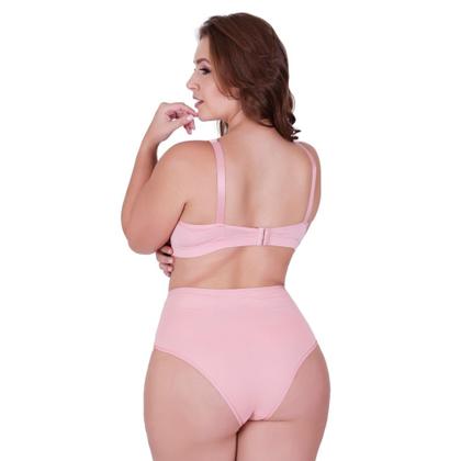 Imagem de Kit 2 calcinha e sutiã plus size conjunto plus reforçado- c15 KIT 2 CONJUNTO CAROLINA ROSA E MARINHO