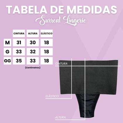 Imagem de Kit 2 Calcinhas Cinta Elastico 17cm Compressão Confortável Modeladora de Cintura Lingerie Funcional