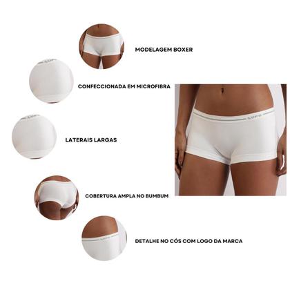 Imagem de Kit 2 Calcinhas Loba Cueca Boxer Feminina Sem Costura Lupo Antimicrobial 41800