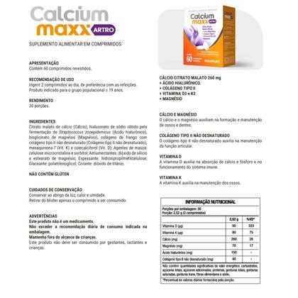 Imagem de Kit 2 Calcium Maxx ARTRO Cálcio Citrato Malato Maxinutri