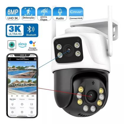 Imagem de Kit 2 Câmera de Segurança Dupla ip Wi-fi Smart Angulo Duplo A28B 3mp