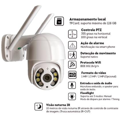 Imagem de Kit 2 Câmera Externa IP Prova Dágua Visão Noturna Wifi FULL HD 1080p