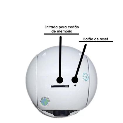 Imagem de Kit 2 Camera Ip Segurança Lampada Panoramica Wifi Espia C/rastreio Full Hd Infravermelho Visão Noturna Câmera, Giratória
