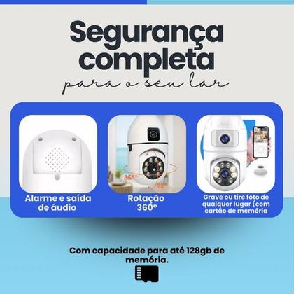 Imagem de Kit 2 Câmera Lâmpada Full Hd Visão Noturna Wifi Duas Lente