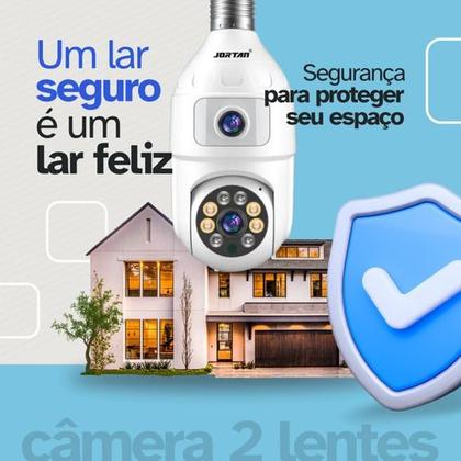 Imagem de Kit 2 Câmera Lâmpada Full Hd Visão Noturna Wifi Duas Lente